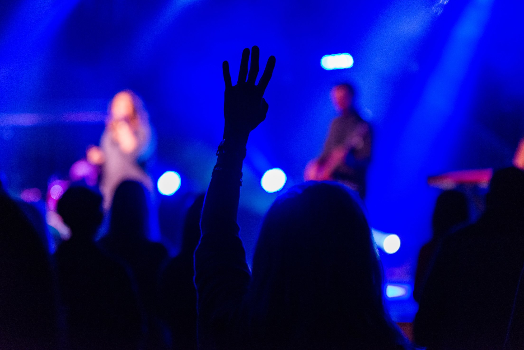 Worshipper With Hand in the Air